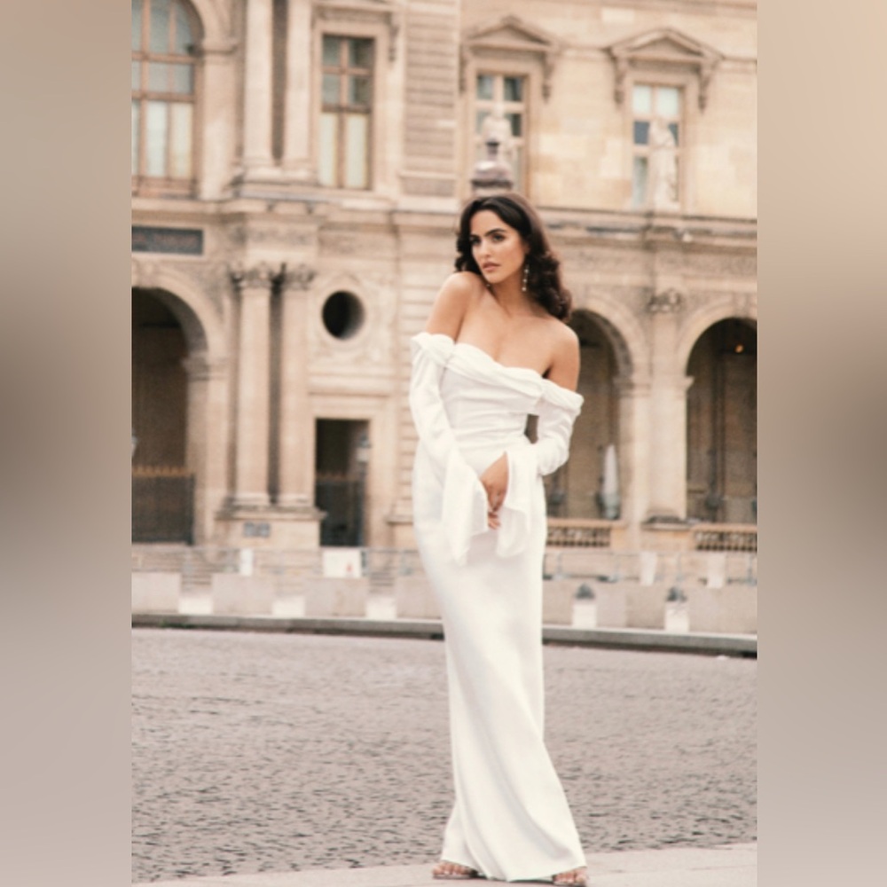 Giselle Off Shoulder Cowl Neck Maxi Dress - White